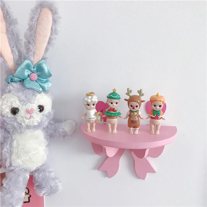 Ручная работа, декоративная, деревянная настенная полка в форме банта, подвесная стойка для хранения, органайзер, аксессуары для украшения дома