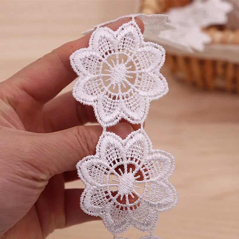 

1 Yard, Polyester Flower Lace Trim Lace Appliques For Sewing Handicrafts Dress DIY FL134