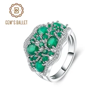 gems ballet 4 77ct natural green agate gemstone vintage rings solid 925 sterling silver fine jewelry for women elegant gift