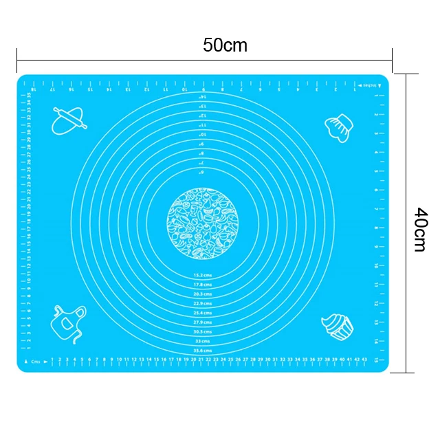 

Негабаритный силиконовый антипригарный нескользящий коврик для замешивания теста с весами, силиконовая разделочная доска, кухонный инструмент