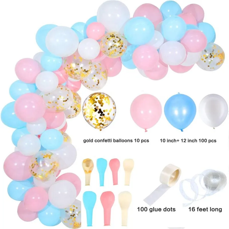 112pcs 100 шт./компл. розового цвета белого золота шары арки гирлянды Baby Shower девичник День рождения фон хром балон отделка Globos - Цвет: 112pcs