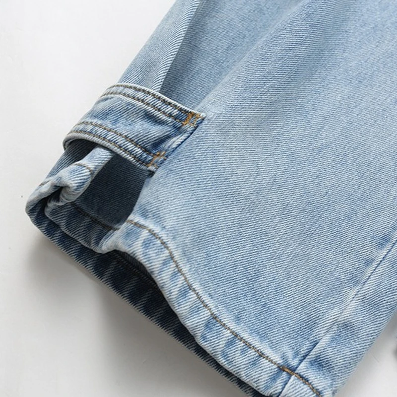 

High-waist Panelled Mopping Wide-leg Women Jeans