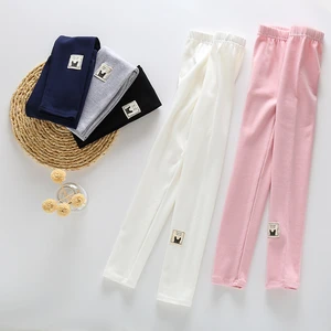 Kids Cotton Leggings Solid Colors Sports Trousers Girl Leggings Children Baby Girl Casual Pants Skinny Patchwork Leggings