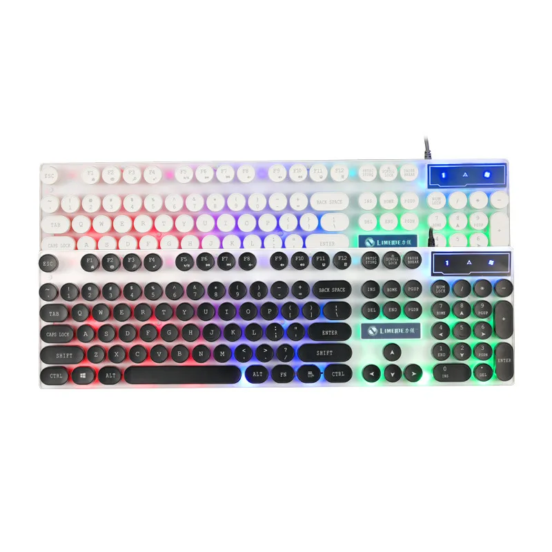 

Limeide Limei Tx30 Punk Keyboard USB Wired Home Backlit Retro Punk round Parts Cap Keyboard