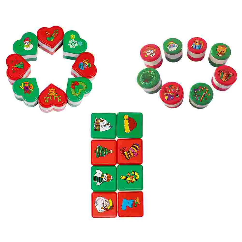 

24 шт., милые рождественские штампы с мультяшным рисунком