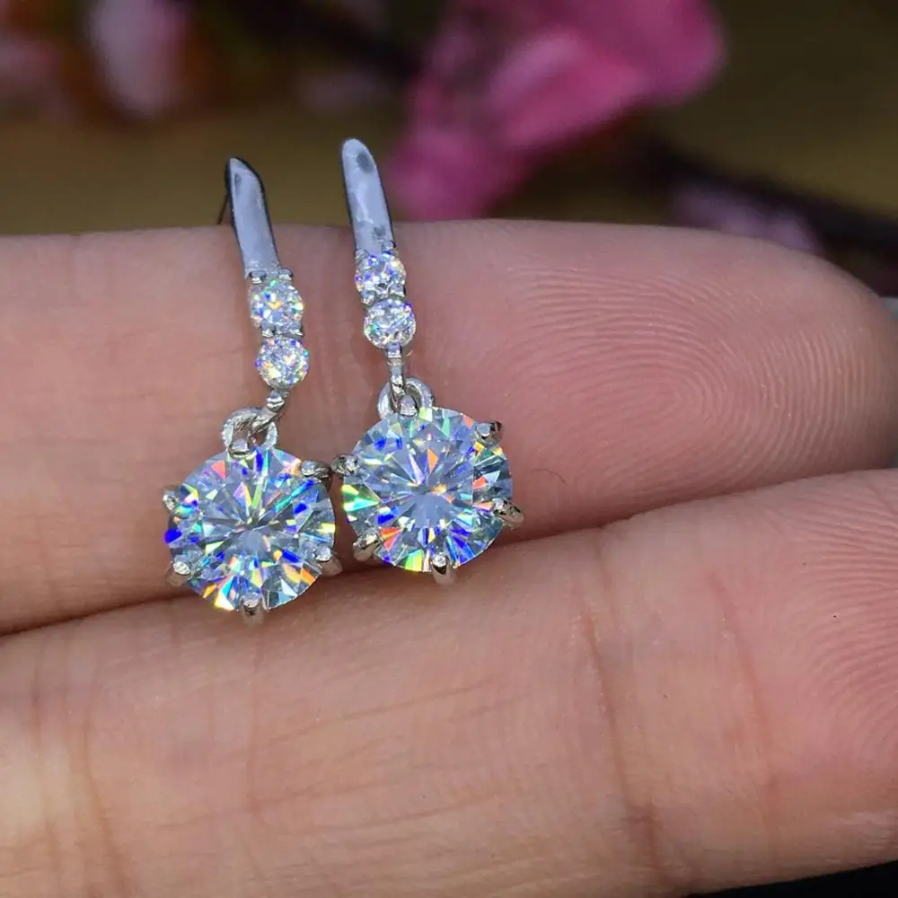 Серьги из серебра с муассанитом 2020 прошедшие испытание ювелирные