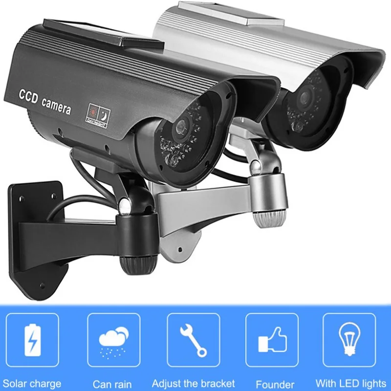 Поддельная камера видеонаблюдения s на солнечной батарее муляж высокой мощности