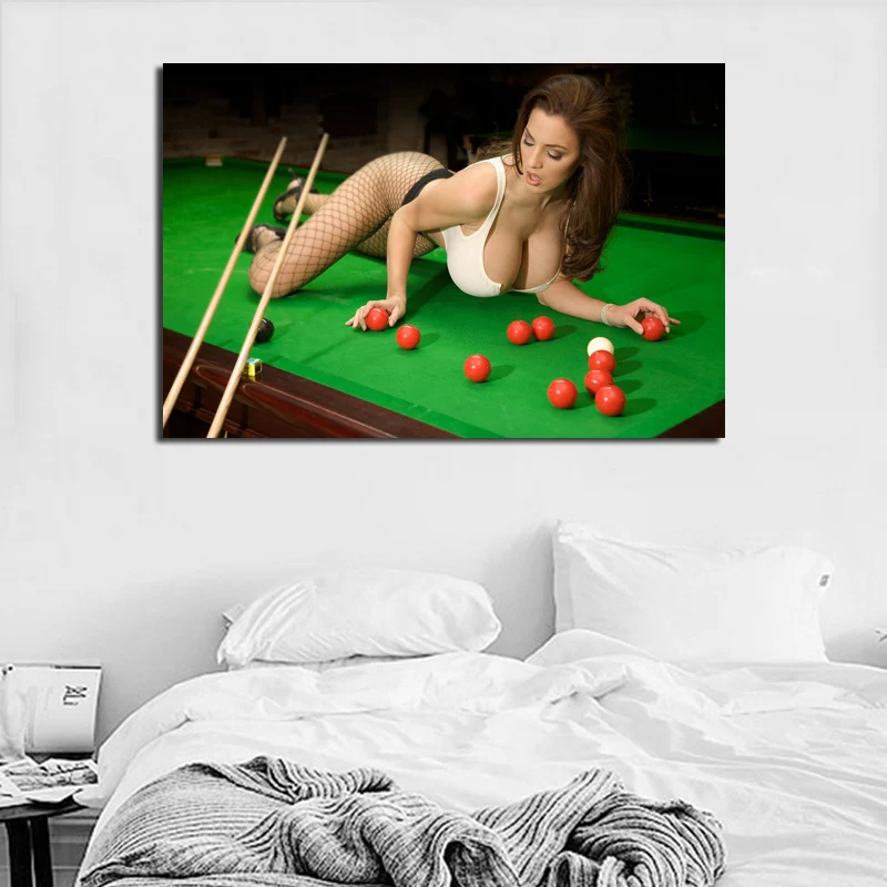 

Billiards Sports Players Sexy Girl Canvas Painting Print Bedroom Home Decor Modern Wall Art Oil Painting Poster Pictures Artwork
