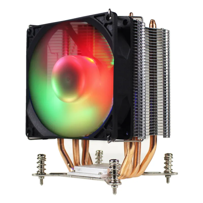 3 4 контактный RGB светодиодный кулер для процессора тепловая труба 12 в 9 см