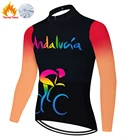 Andalucia зимние Термальность флис Maillot cycme Homme молотки Hombre Camiseta мужской велоспорт Camisa Masculina