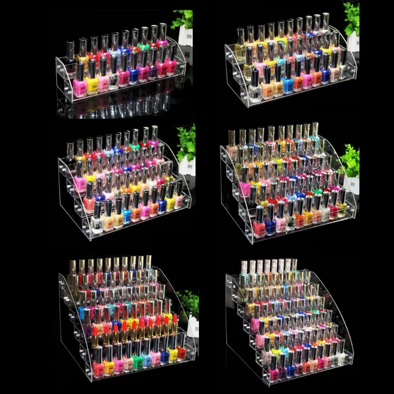 

2-7 Tiers Clear AcrylicPigment Bottles Storage Box Lipstick Jewelry Organizers