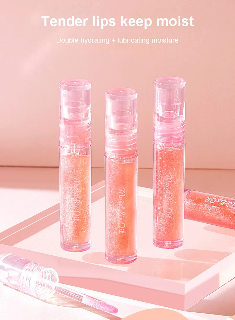 Стеклянный прозрачный блеск для губ перламутровый светильник губные помады