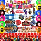 Roblo украшения для дня рождения Robloxs Disney воздушные шары одноразовая посуда для вечеринки набор украшений для вечеринки аксессуары для торта