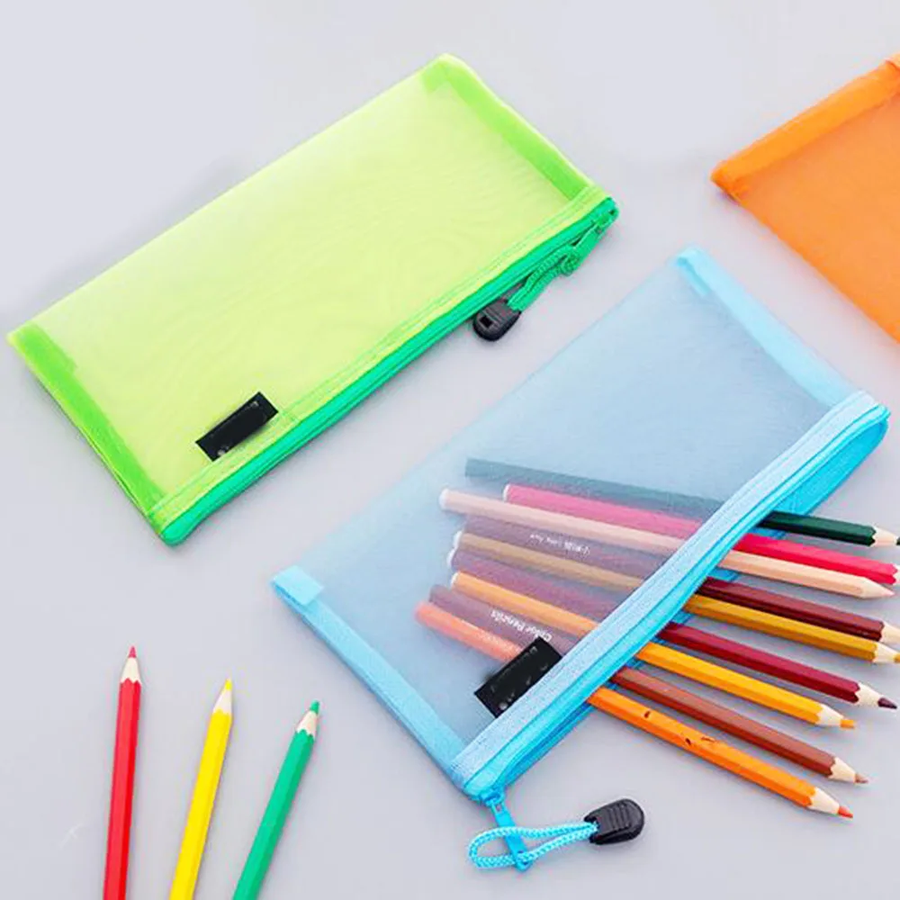 XRHYY 23.5 x 11.5 CM Waterproof Plastic Double Layer Zipper File Bags Invoice Pouches Bill Bag Pencil Pouch Pen Bag( 8 Color