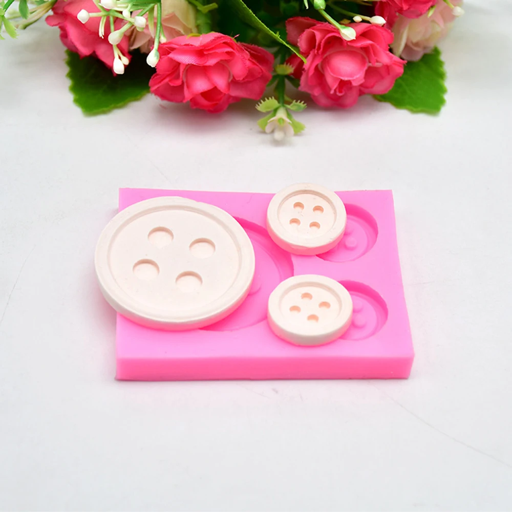 3D креативная Кнопка силиконовая форма для торта помадка шоколадная печенья DIY