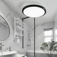 zerouno modern led ceiling light waterproof bathroom round lamp washroom toilet 30w motion sensor home interior black bright