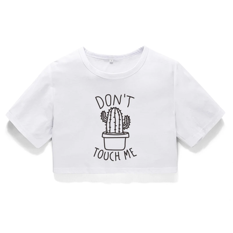 Новинка короткий топ с надписью Don't Touch Me феминистские футболки Женская