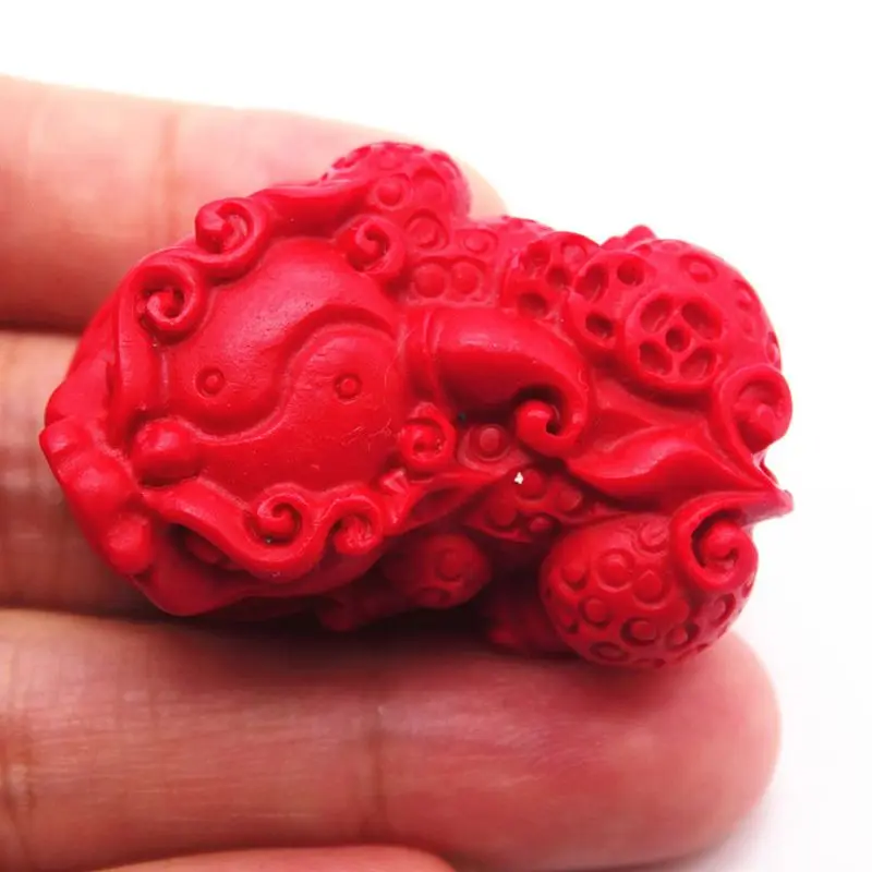 Натуральная киноварь ручной работы Pixiu Очаровательные бусы счастливый амулет