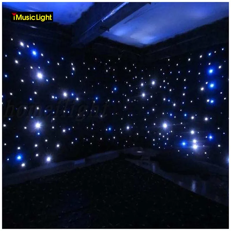 5 м х фон для свадьбы Одноцветный синий + белый светодиодный звездный занавес