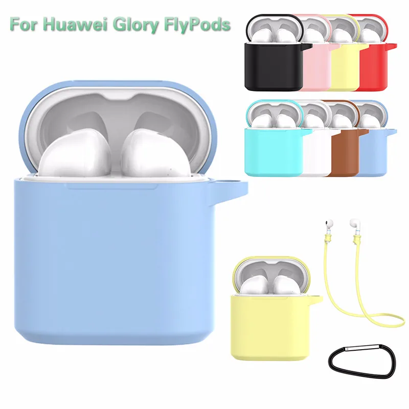 Чехол для беспроводных Bluetooth наушников Huawei Glory FlyPods полноразмерный силиконовый