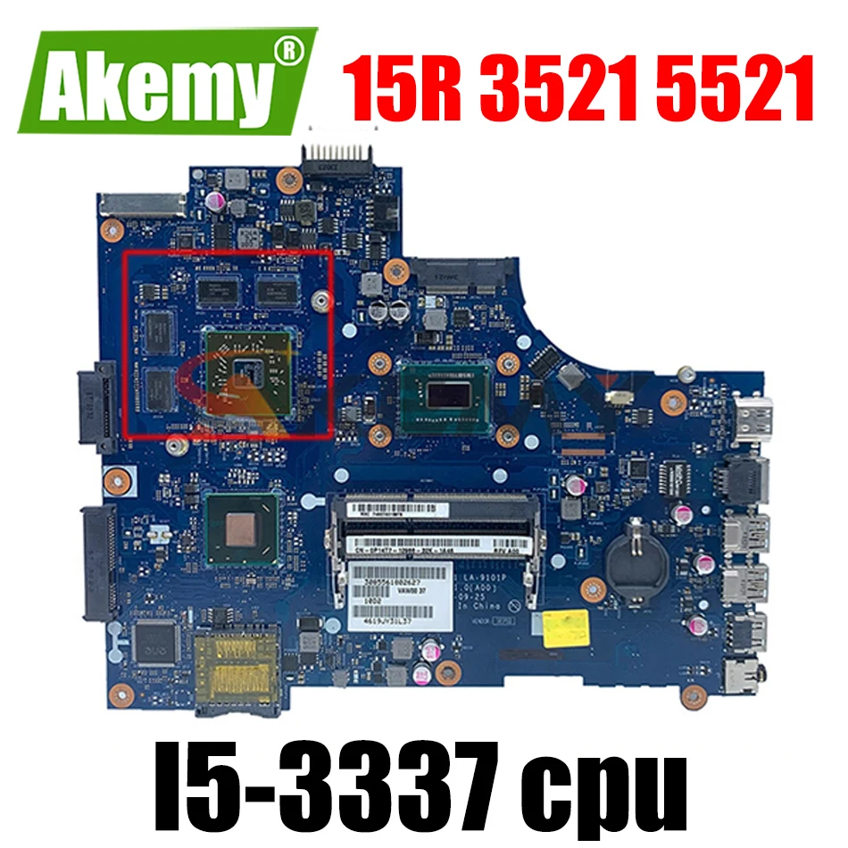 Оригинальная материнская плата для ноутбука DELL Inspiron 15R 3521 5521 I5-3337 CN-0P14T7 0P14T7 VAW01