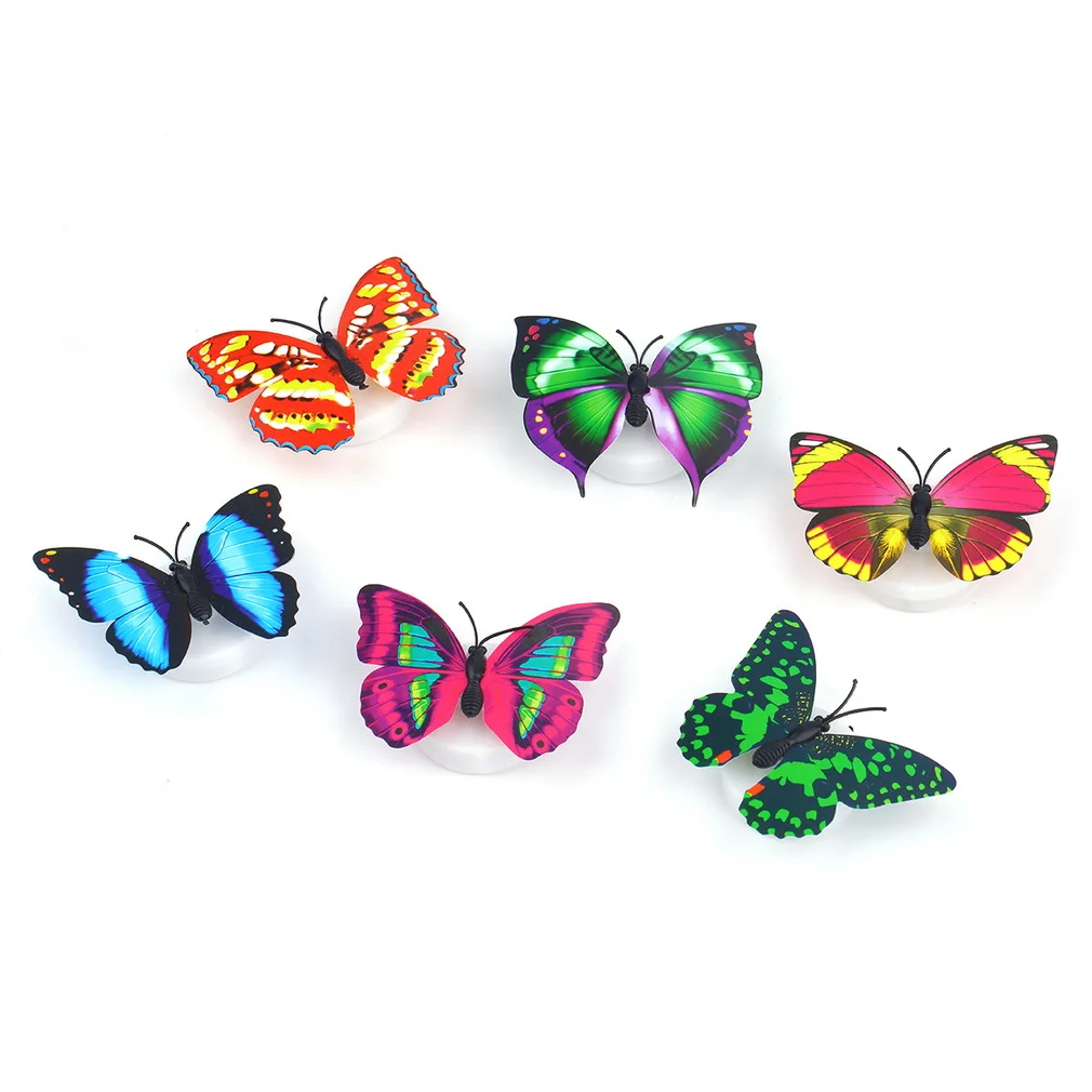

Hot 1 pcs Profeesioanl 7 Color Changing Butterfly LED Night Light Lamp with Suction Pad Home Romantic Decor