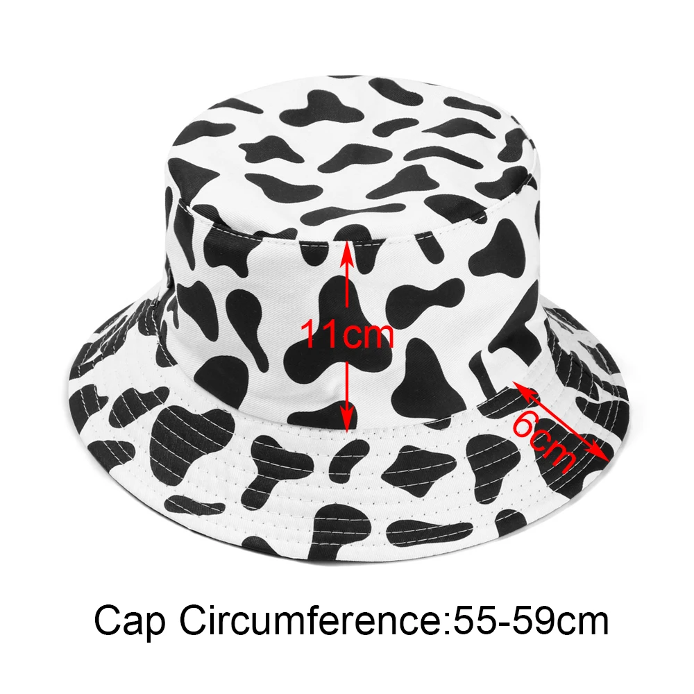 

Milk Print Pattern Summer Fisherman's Hat Cotton Mix Bucket Hat Outdoor Sunscreen Foldable Hats Sun Festival Sunscreen Hats