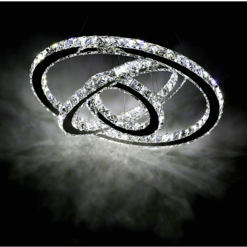 Современный роскошный круглый хрустальный подвесной светильник светодиодный