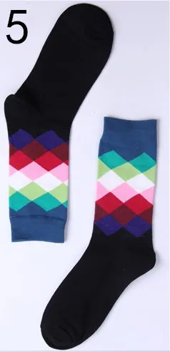 Мужские счастливые градиентные цветные носки из чистого хлопка яркие удобные