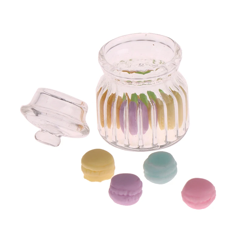 

1/12 стеклянная бутылка для кукольного домика + 8 шт. кухонных прозрачных стеклянных кастрюль для макарона, банка для хранения, Миниатюрная иг...