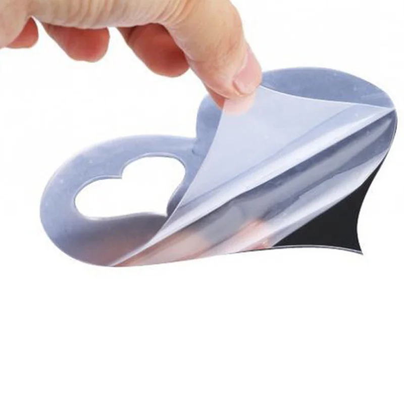 Зеркальные акриловые наклейки в форме сердца 16 шт./компл. 3D Серебряные съемные