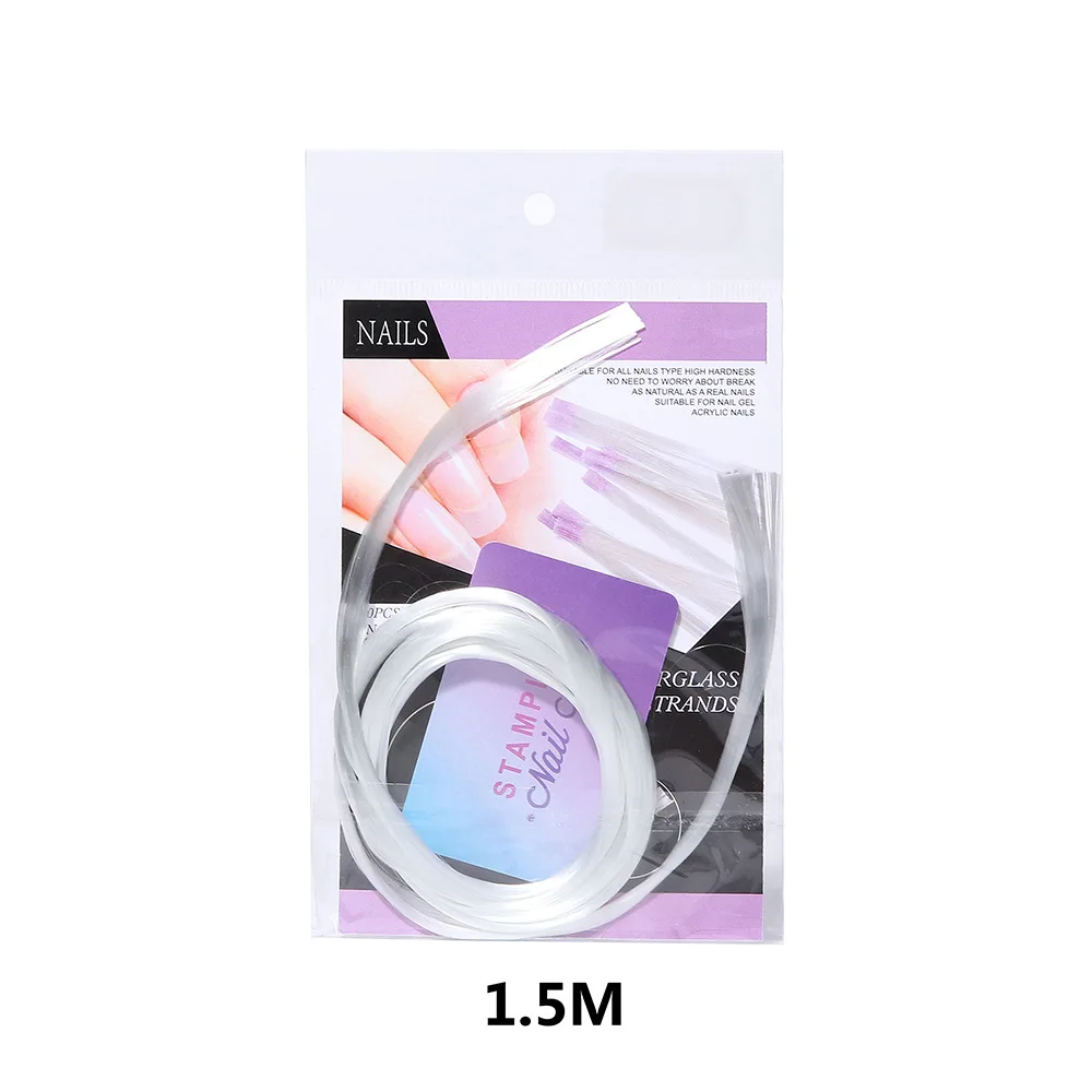 1.5M 1 м/1,5 м/2 м для дизайна ногтей стекловолокно для УФ-геля DIY ногтей белые акриловые накладные ногти со скребком DIY инструмент для спа ногтей - Цвет: 1.5M