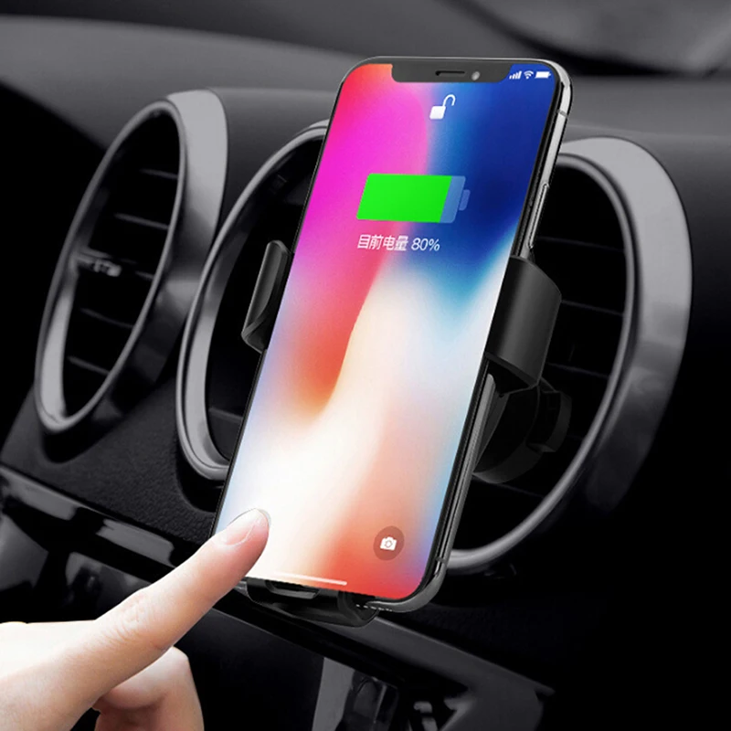 

New Arrival 10W Qi Wireless Fast Charger Car Mount Holder Stand Auto Sensor Charging