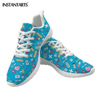 instantarts women sneakers medical equipment print spring vulcanized shoes ladies casual shoes breathable flat shoes zapatilla