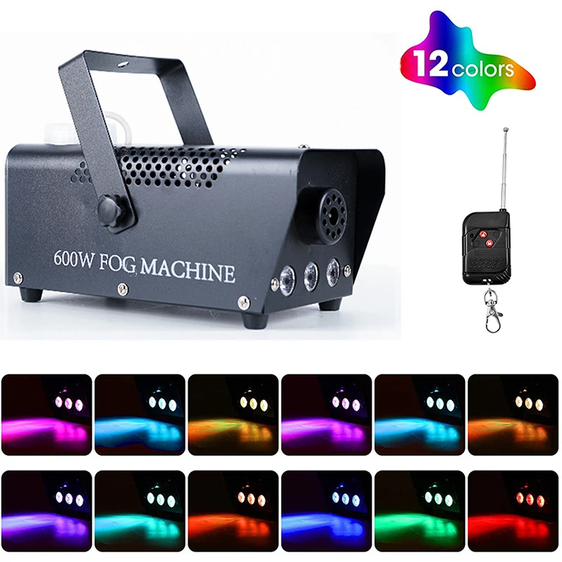 

Professional 600W Led RGB Wireless Remote Control Smoke generator disco Dj Party Christmas Stage Fog Machine Pump for Cars