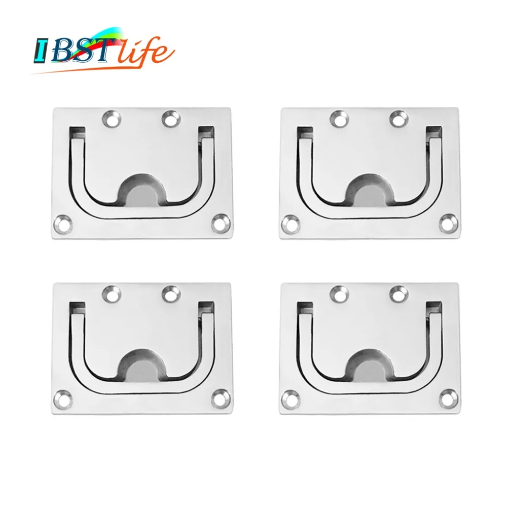 

4 pieces/Lot IBST LIFE stainless steel 316 Flush hatch Lift Ring Hatch Pull Handle Locker Cabinet boat marine hardware