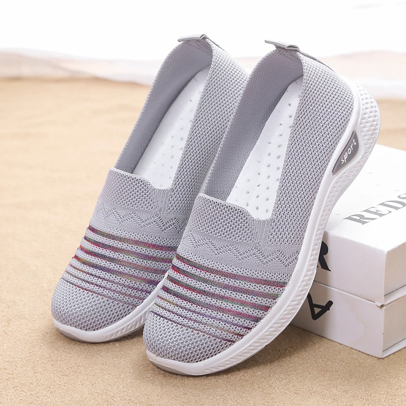 

2021 женские кроссовки; Повседневная обувь без застежки; Обувь для бега для дам Обувь с дышащей сеткой носок Женский фитнес Спорт на открытом ...