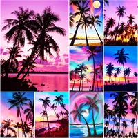 new 5d diy coconut tree diamond painting sea view diamond embroidery cross stitch full square round drill manual gift home decor
