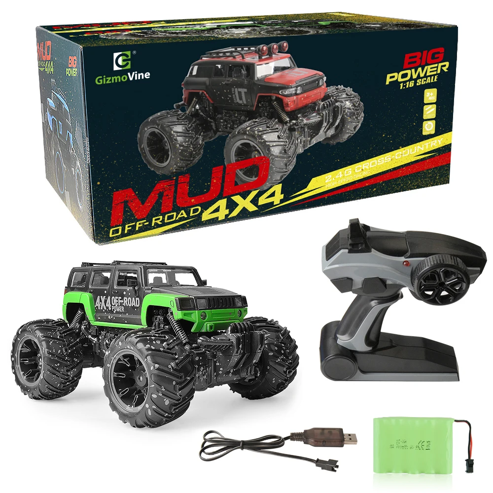 Gizmovine Rc автомобиль Dirt Bike игрушки 1/16 2WD Рок Гусеничный ралли Bigfoot внедорожник пульт
