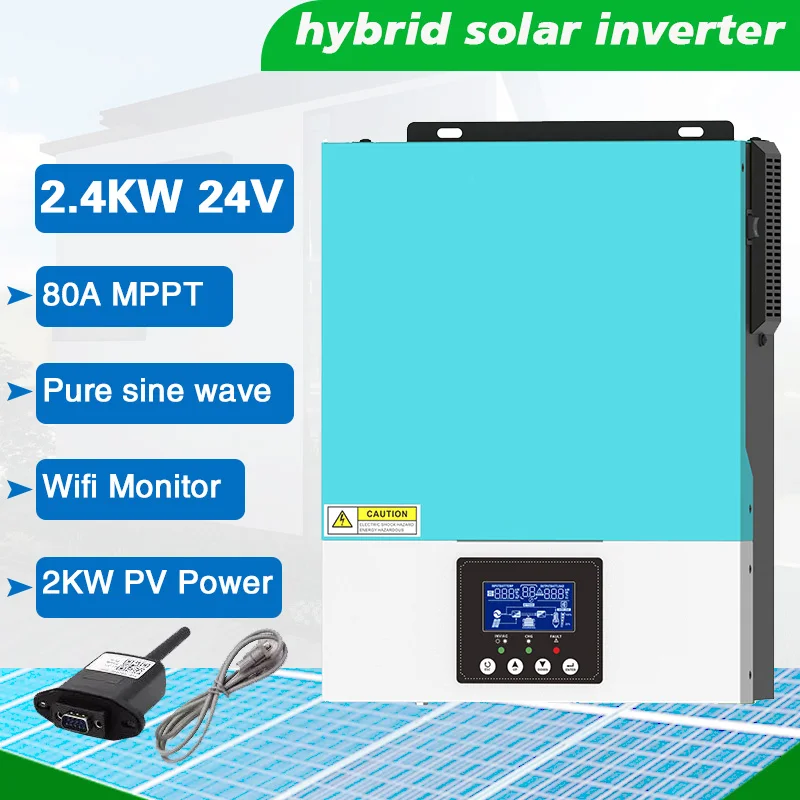 

Новая модель 2400 Вт 24 В Гибридный автономный солнечный инвертор инверторы немодулированного синусоидального сигнала с зарядным устройство...