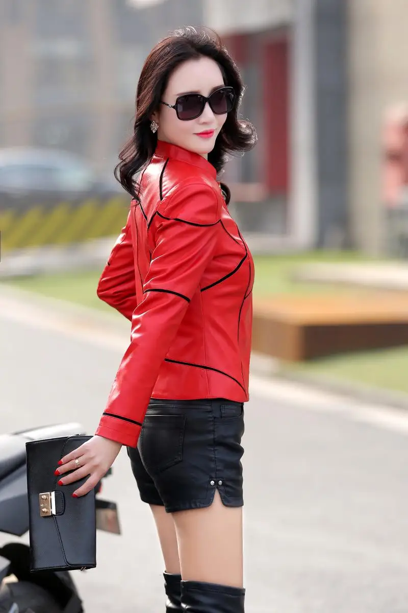 

Plus Size 3XL Ne 2020 Spring Autumn Women Leather Jacket Clothing Female Short Design Slim Leather Coat Outerwear Lady Coat