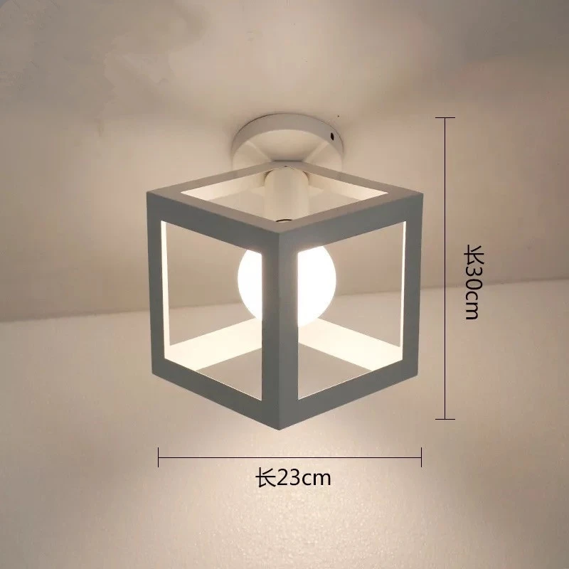

Modern Nordic Minimalism White Led Ceiling Light for Home Corridor Bedroom Deco Kitchen Interior Loft Square Round Star E27
