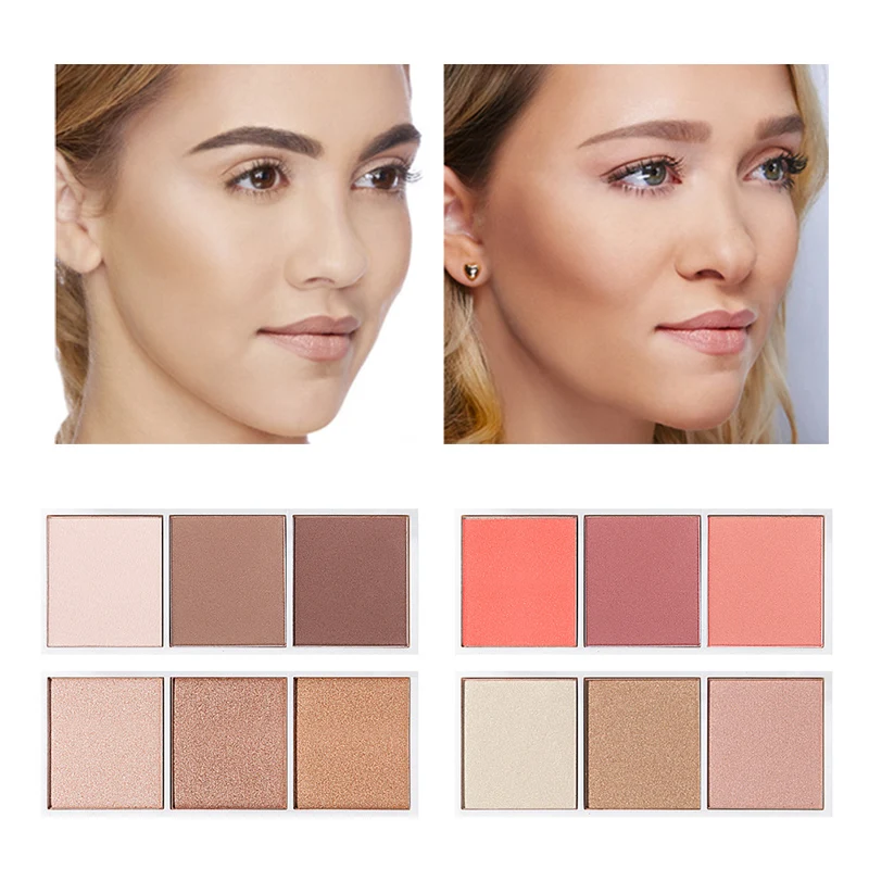 

3 Colors Highlighter Palette Makeup Face Contour Powder Bronzer Make Up Blusher Professional Blush Palette Cosmetics Body Glow