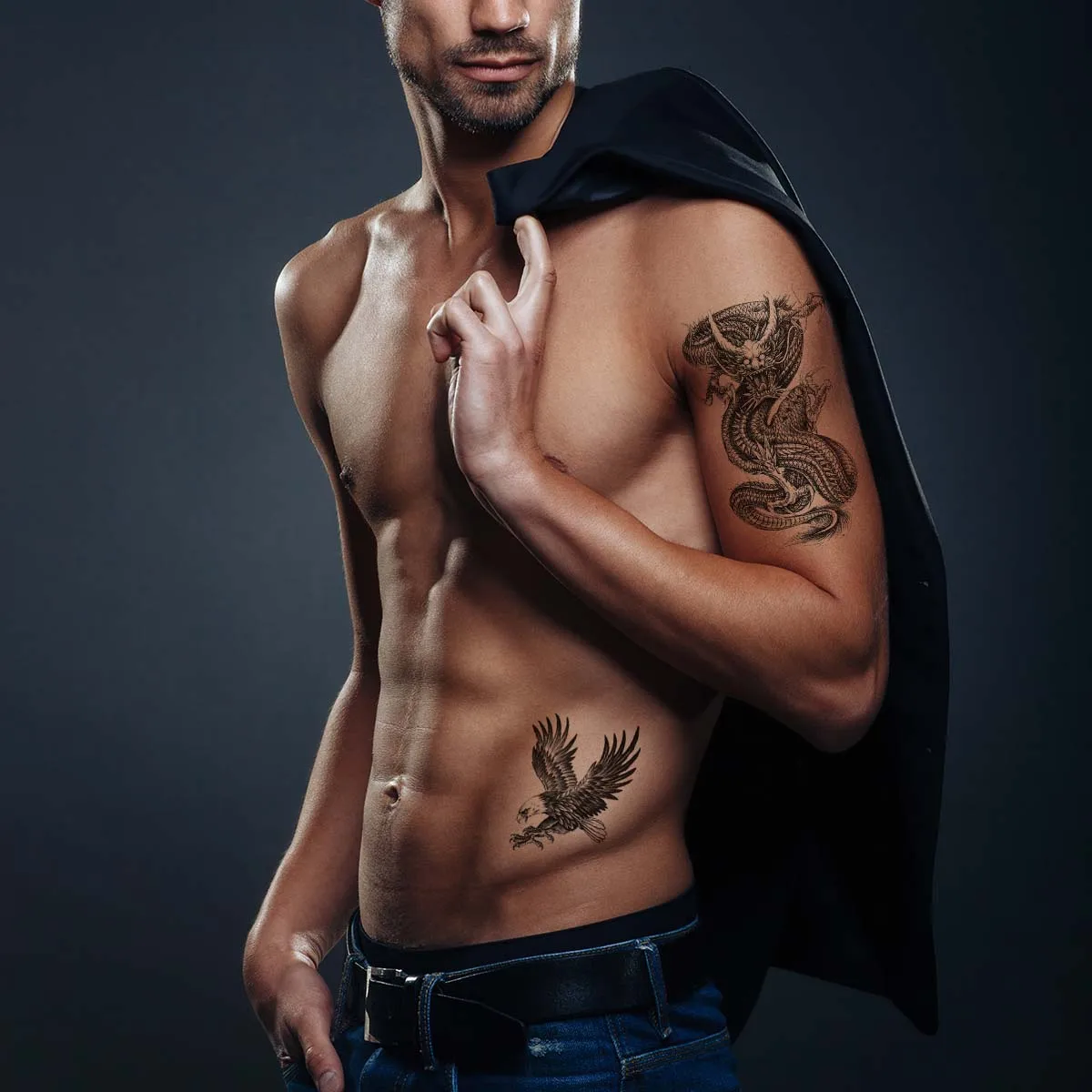 Африка Серенгети Лев временная татуировка Водонепроницаемый флэш пленка для