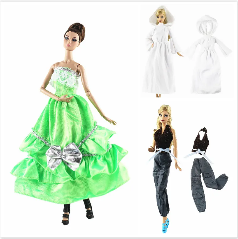 1 шт. зеленое платье аксессуары для кукол модный многоцветный наряд волнистая