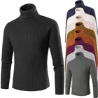 Новинка 2022, осенне-зимний свитер с воротником хомут, мужской модный пуловер, простой вязаный свитер витая кожа, стандартный свитер