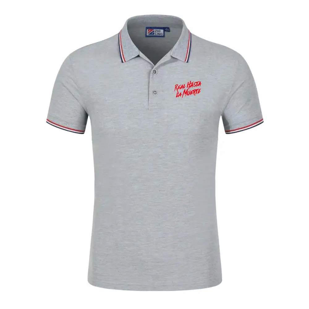 Мужская хлопковая рубашка поло модная брендовая размера плюс с коротким рукавом