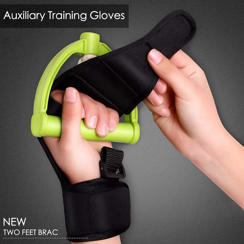 Finger Splint Brace ability, Finger Gloves Brace Elderly Fist Stroke Hemiplegia Hand Training [Single Hand]- Black