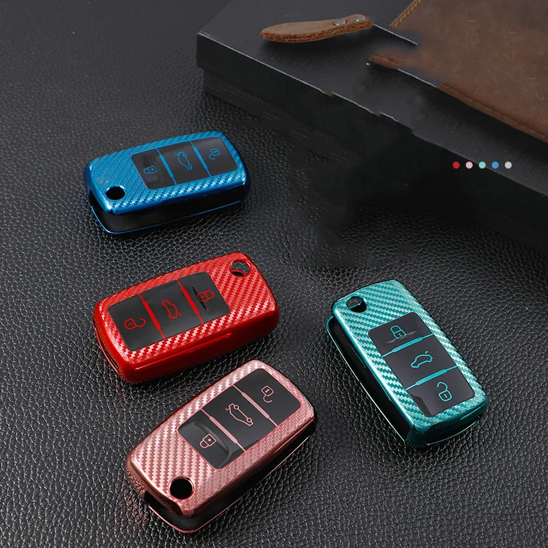 

TPU Car Key Cover Case for VW Volkswagen Polo Jetta Golf MK6 TDI GTI R32 SEAT Skoda Key Case Cover Smart Accessories Ring