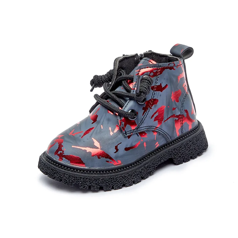 

COZULMA Children Fashion Boots for Boys Girls Leather Fashion Boots 1-6 Years Toddler Kids Autumn Winter Short Boots Size 21-30